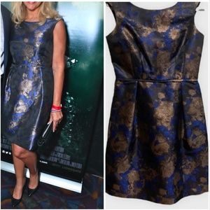 Donna Ricco Blue and Bronze Dress Size 4